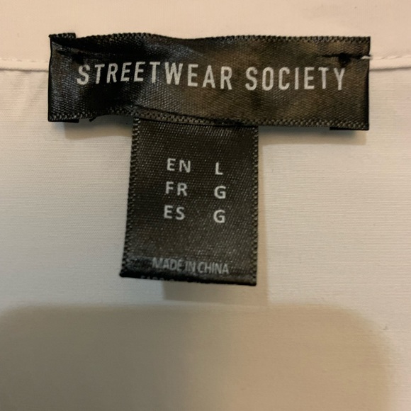 Streetwear SocietyMen Large Business Casual White Long Sleeve Button-Down Shirt - Picture 3 of 8